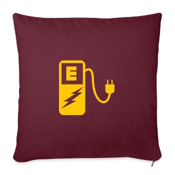 Voiture électrique Charger Drive Vehicle Automobile - Housse de coussin décorative 45 x 45 cm - bordeaux - Devant