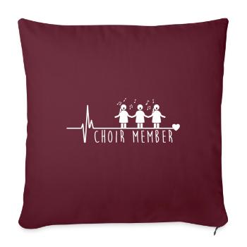 Choir Member Heartbeat Chorus Notes de musique chorale - Housse de coussin décorative 45 x 45 cm - bordeaux - Devant