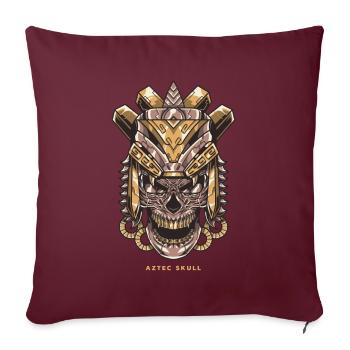 Azteken Schädel Krieger Inka Kultur Maya - Sofakissenbezug 45 x 45 cm - Burgunderrot - Vorne