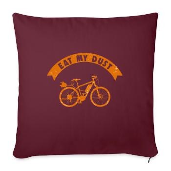 Eat My Dust EBike Vélo électrique Biker - Housse de coussin décorative 45 x 45 cm - bordeaux - Devant