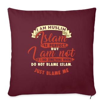 L’Islam est parfait cadeau de coran de mosquée d’Allah musulman - Housse de coussin décorative 45 x 45 cm - bordeaux - Devant