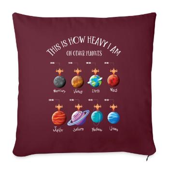 Planètes, univers, Dur Sur les planètes - Housse de coussin décorative 45 x 45 cm - bordeaux - Devant