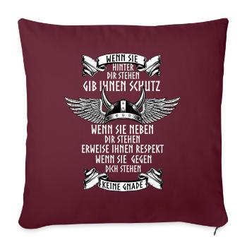 Wikinger, Walhalla, Odin, Nordische Mythologie - Sofakissenbezug 45 x 45 cm - Burgunderrot - Vorne