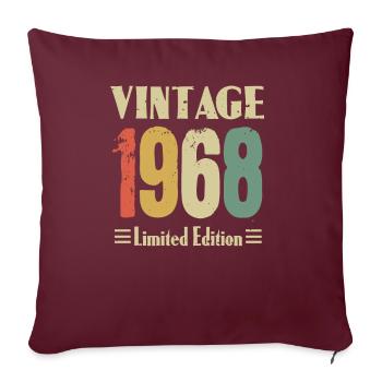 54ème Anniversaire Millésime 1968 Millésime 54 ans - Housse de coussin décorative 45 x 45 cm - bordeaux - Devant