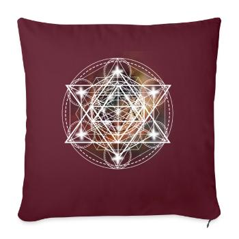 Metatron Cube Géométrie Sacred Yoga spirituel - Housse de coussin décorative 45 x 45 cm - bordeaux - Devant