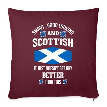 Écossais Sage Et Bon Loogin, Ecosse - Housse de coussin décorative 45 x 45 cm - bordeaux - Devant