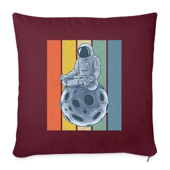 Meditating Astronaut Retro Style - Sofakissenbezug 45 x 45 cm - Burgunderrot - Vorne