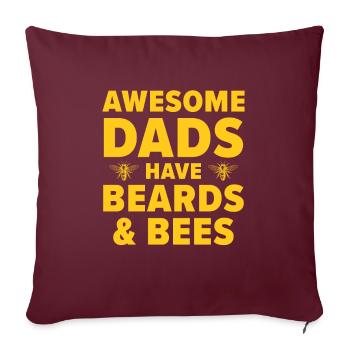 Funny Beekeeper Bee Beekeeping Dad Beard Father - Housse de coussin décorative 45 x 45 cm - bordeaux - Devant
