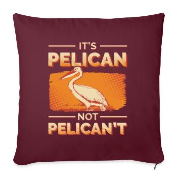 Pélican rengaine - Housse de coussin décorative 45 x 45 cm - bordeaux - Devant