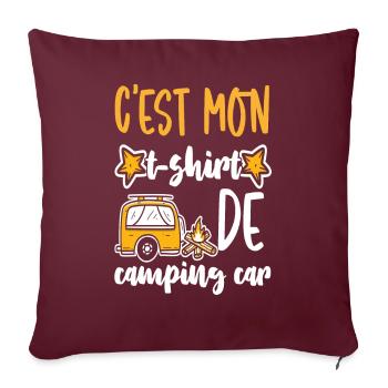 Camping-Car Caravane dicton de camping drôle - Sofakissenbezug 45 x 45 cm - Burgunderrot - Vorne