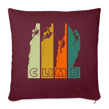 Climb Bergsteigen Klettern Retro - Sofakissenbezug 45 x 45 cm - Burgunderrot - Vorne