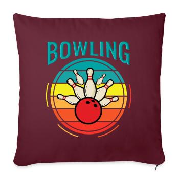 Bowling Retro - Sofakissenbezug 45 x 45 cm - Burgunderrot - Vorne