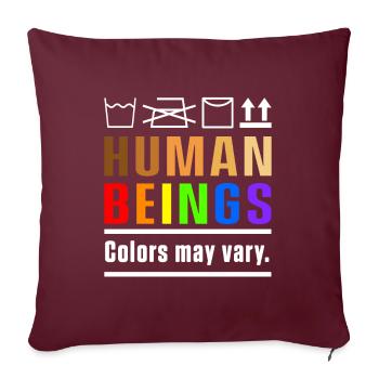 Les couleurs de l’être humain peuvent varier le cadeau homosexuel LGBTQ - Housse de coussin décorative 45 x 45 cm - bordeaux - Devant