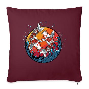 Koi Poisson - Housse de coussin décorative 45 x 45 cm - bordeaux - Devant