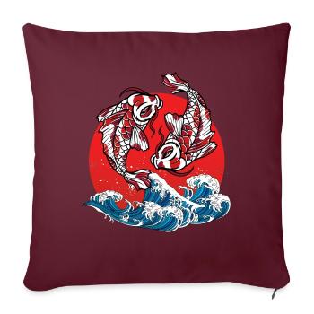 Koi Poisson - Housse de coussin décorative 45 x 45 cm - bordeaux - Devant
