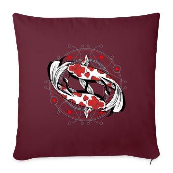 Koi Poisson - Housse de coussin décorative 45 x 45 cm - bordeaux - Devant