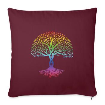 DNA Baum Bunte Meditation Yoga Zen Asana Geschenk - Sofakissenbezug 45 x 45 cm - Burgunderrot - Vorne