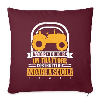 Detti Farmer Contadino Ragazzi Nato Per Guidare - Sofakissenbezug 45 x 45 cm - Burgunderrot - Vorne