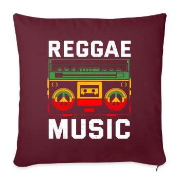 Reggae Music Musicians Radio Stereo Box - Housse de coussin décorative 45 x 45 cm - bordeaux - Devant