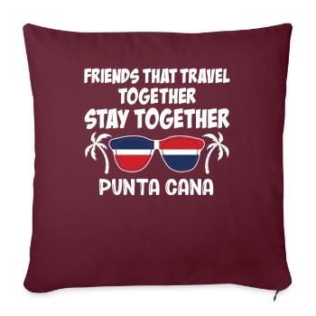 Freunde, die zusammen reisen Punta Cana Mädchen - Sofakissenbezug 45 x 45 cm - Burgunderrot - Vorne