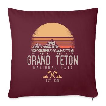 Grand-Teton-Nationalpark, Wyoming - Sofakissenbezug 45 x 45 cm - Burgunderrot - Vorne