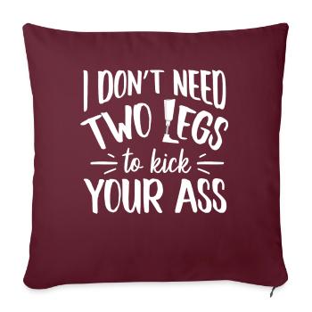 Jambe Amputée Drôle d’humour - Housse de coussin décorative 45 x 45 cm - bordeaux - Devant