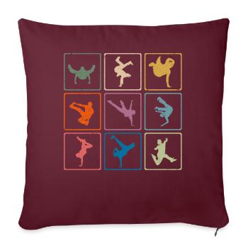 Danseuse de break rétro Breatdancing - Housse de coussin décorative 45 x 45 cm - bordeaux - Devant