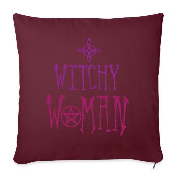 Femme sorcière, sorcellerie, Wicca - Housse de coussin décorative 45 x 45 cm - bordeaux - Devant