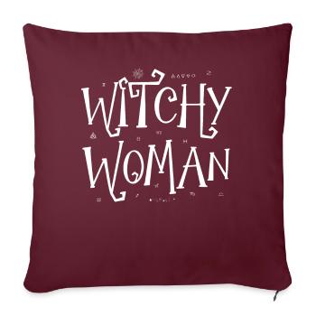 Femme sorcière, sorcellerie, Wicca - Housse de coussin décorative 45 x 45 cm - bordeaux - Devant