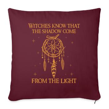Femme sorcière, sorcellerie, Wicca - Housse de coussin décorative 45 x 45 cm - bordeaux - Devant