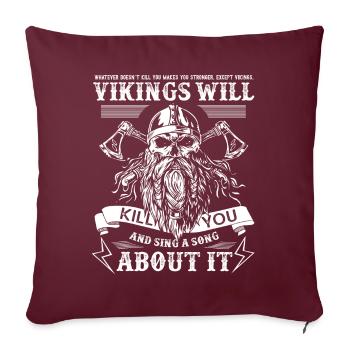 Wikinger Wikinger Nordmythologie - NORSE - Sofakissenbezug 45 x 45 cm - Burgunderrot - Vorne
