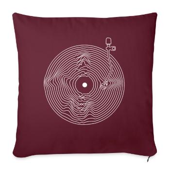 Vinyl Zeichnet Audiophile Musik Schallplatte - Sofakissenbezug 45 x 45 cm - Burgunderrot - Vorne