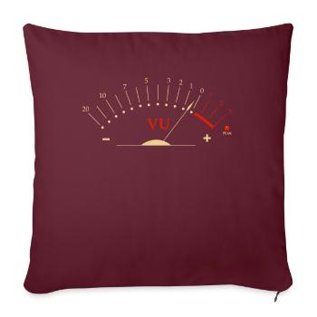 VU Meter, Musiciens HiFi Audiophiles - Housse de coussin décorative 45 x 45 cm - bordeaux - Devant