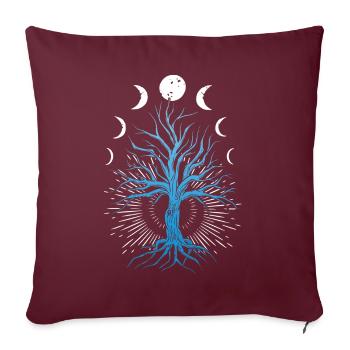 Mondphasen Hexerei-Hexen-Baum Des Lebens - Sofakissenbezug 45 x 45 cm - Burgunderrot - Vorne