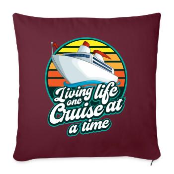 Croisière, navires, vacances sur un navire - Housse de coussin décorative 45 x 45 cm - bordeaux - Devant