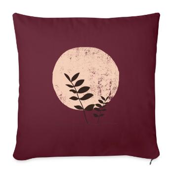 Boho-Sonnenblätter, abstraktes Beige - Sofakissenbezug 45 x 45 cm - Burgunderrot - Vorne