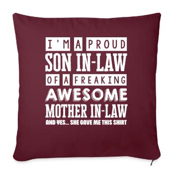 Gendre de la belle-mère - Housse de coussin décorative 45 x 45 cm - bordeaux - Devant