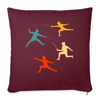 Fechten - Sofakissenbezug 45 x 45 cm - Burgunderrot - Vorne