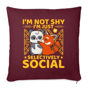 Je ne suis pas timide, je suis juste selevtivement Social - Housse de coussin décorative 45 x 45 cm - bordeaux - Devant