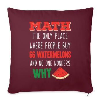 Mathématiques, Mathématiques Citation amusante - Housse de coussin décorative 45 x 45 cm - bordeaux - Devant