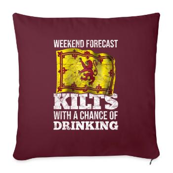 Wochenendvorhersage Kilts With Chance Of Drinking - Sofakissenbezug 45 x 45 cm - Burgunderrot - Vorne