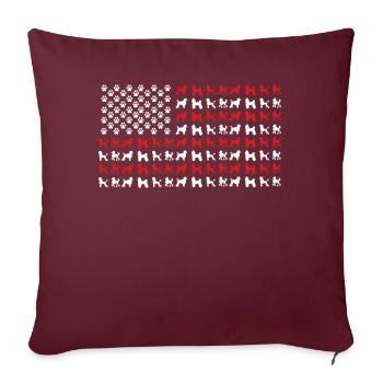Propriétaire de caniche, Caniche drapeau américain - Housse de coussin décorative 45 x 45 cm - bordeaux - Devant