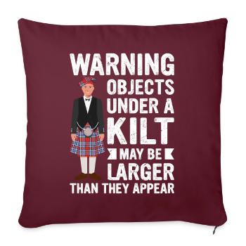 Lustiger Schottenrock Kilt Spruch Für Kilt Herren - Sofakissenbezug 45 x 45 cm - Burgunderrot - Vorne