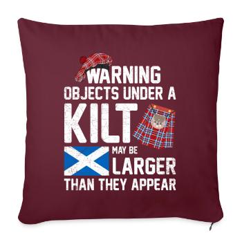 Lustiger Schottenrock Kilt Spruch Für Kilt Herren - Sofakissenbezug 45 x 45 cm - Burgunderrot - Vorne