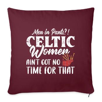 Kilt Männer Spruch Schottenrock - Sofakissenbezug 45 x 45 cm - Burgunderrot - Vorne