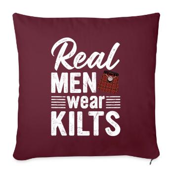 Kilt Männer Spruch Schottenrock - Sofakissenbezug 45 x 45 cm - Burgunderrot - Vorne