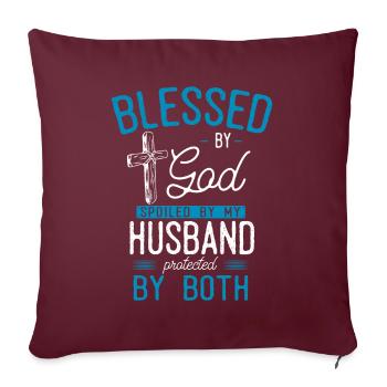 Alliance de Dieu, Psaume, Chrétien - Housse de coussin décorative 45 x 45 cm - bordeaux - Devant