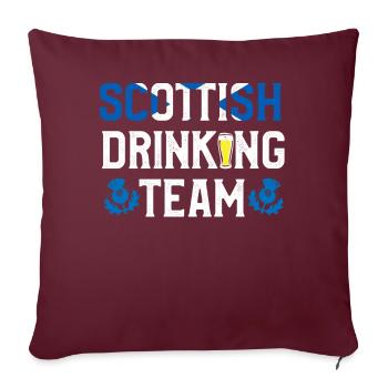 Scottish Drinking Team, Écosse - Housse de coussin décorative 45 x 45 cm - bordeaux - Devant