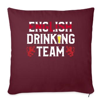 Englisches Trinkteam, England - Sofakissenbezug 45 x 45 cm - Burgunderrot - Vorne