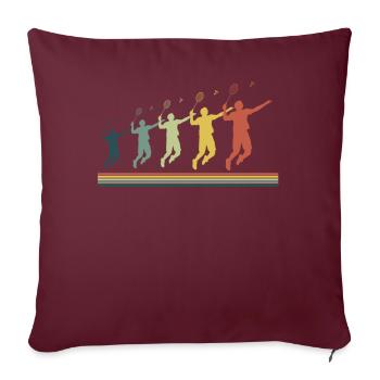 Badminton, Joueurs de badminton - Housse de coussin décorative 45 x 45 cm - bordeaux - Devant